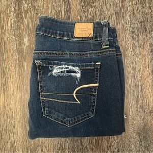 American Eagle Jegging Distressed Medium Wash Denim Jeans Size 6 SHORT
